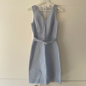 J.Crew blue and white stripe dress